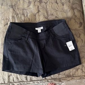 Black Maternity Stretch Shorts